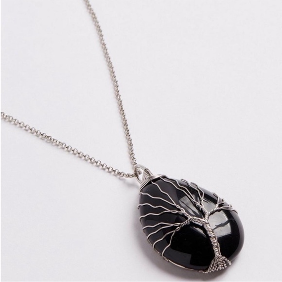 Torrid Wire Wrapped Faux Stone Pendant Necklace - Picture 2 of 7